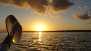 Laguna Bacalar Mexiko Sonnenuntergang Kayak